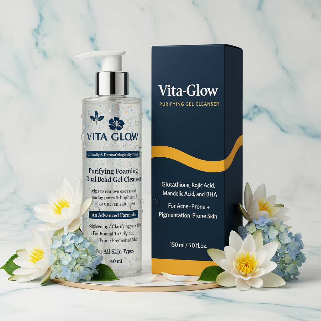 Vita-Glow Brightening Gel Cleanser: Mandelic Acid for Acne & Pigmentation